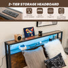 Costway Bed Frame with Smart LED Lights and Storage Drawers Full/Queen Size New
