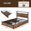 Costway Bed Frame with Smart LED Lights and Storage Drawers Full/Queen Size New