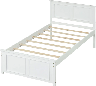 Costway Farmhouse Platform Bed Frame with Headboard 13822741 New