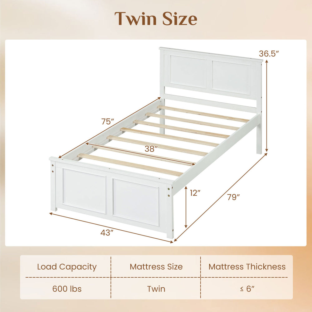Full/Queen/Twin Size Platform Bed Frame with Headboard - Gallery View 4 of 10