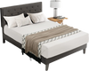 Full/Queen size upholstered platform bed with tufted headboard, sturdy frame, and noise reduction foams for comfortable.