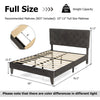 Full size upholstered platform bed with tufted headboard, sturdy metal frame, and plywood slats for 1000 lbs capacity.