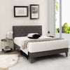 Elegant full/queen size upholstered platform bed featuring a tufted headboard and sleek design, perfect for modern.