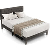 Full/Queen size upholstered platform bed with tufted headboard, sturdy metal frame, and 9-leg support for stability.