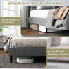Full/Queen size upholstered platform bed with button tufted headboard, featuring under-bed storage space for.