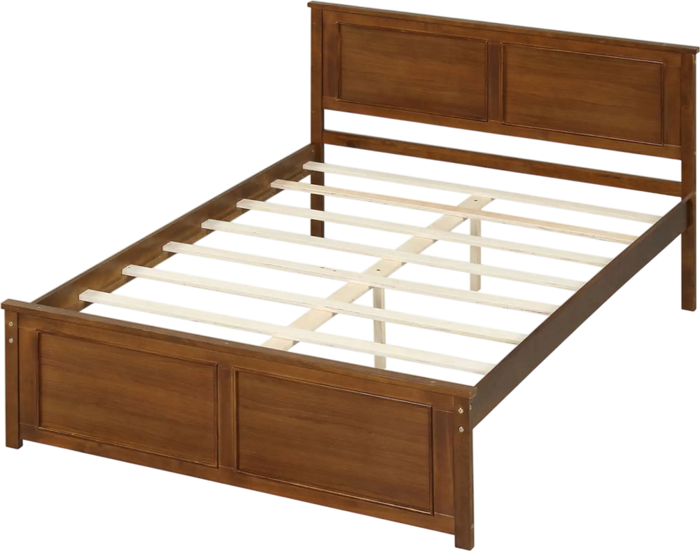 Full/Queen/Twin Size Wooden Bed Frame with Headboard - Gallery View 1 of 10
