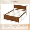 Full/Queen/Twin Size Wooden Bed Frame with Headboard - Gallery View 4 of 10