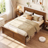 Full/Queen/Twin Size Wooden Bed Frame with Headboard - Gallery View 6 of 10