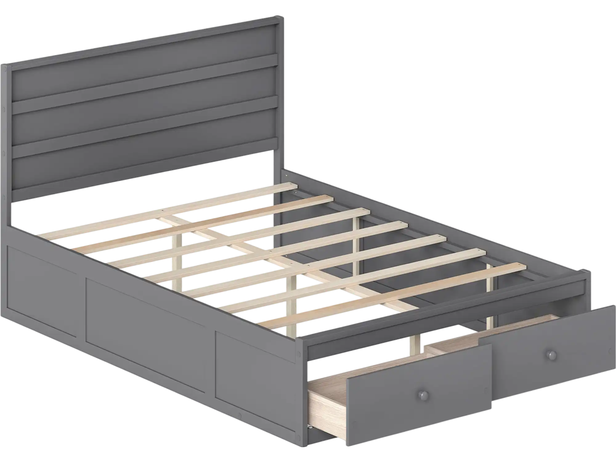 Costway Full Size Wooden Platform Bed Frame with Storage Drawers 88927801 New
