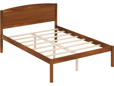 Costway Full Size Wooden Platform Bed Frame Curved Headboard 23352404 New