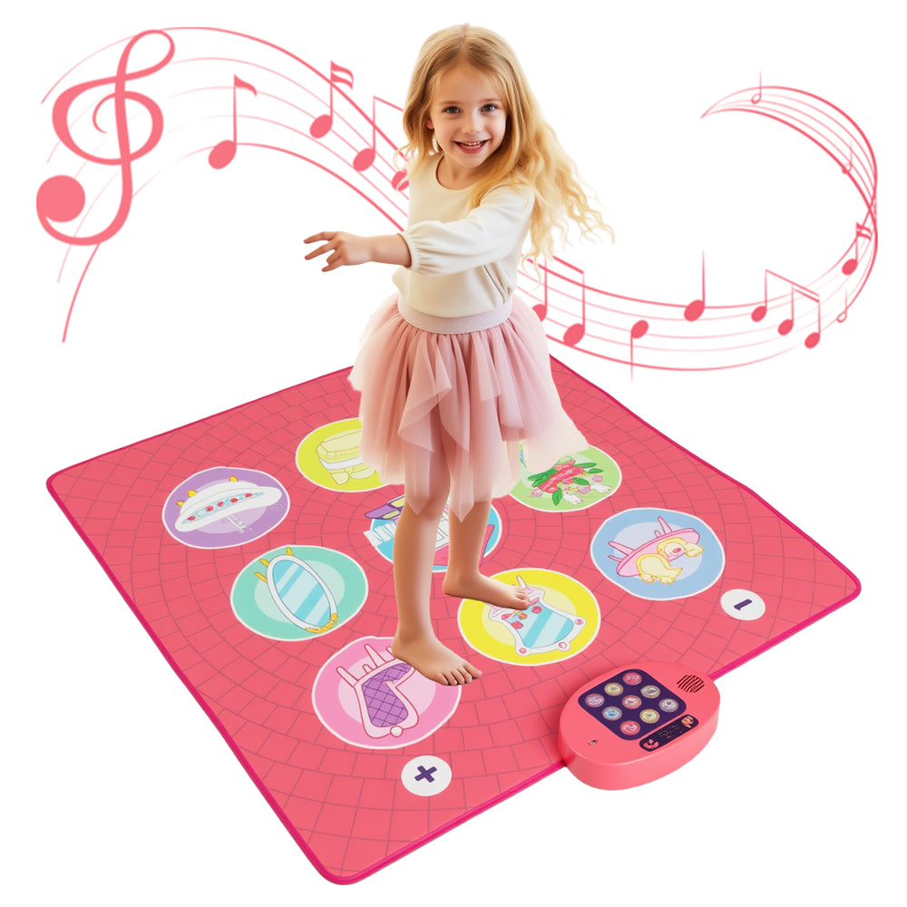 Colorful Fun Dance Mat for Kids featuring piano sounds, cartoon patterns, and soft padded surface for interactive play.