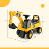 Licensed Caterpillar Kids Ride-On Digger in yellow with steering wheel, storage, and anti-tumble design for ages 1-3.