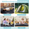 Multifunctional futon mattress shown as a kid's play mat, featuring a soft, breathable design for versatile use.