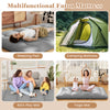 Multifunctional futon mattress in gray, ideal as a sleeping pad, camping mattress, or yoga mat, with washable cover and.