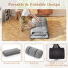 Futon mattress in gray with washable cover, showcasing portable, foldable design for easy storage and transport.
