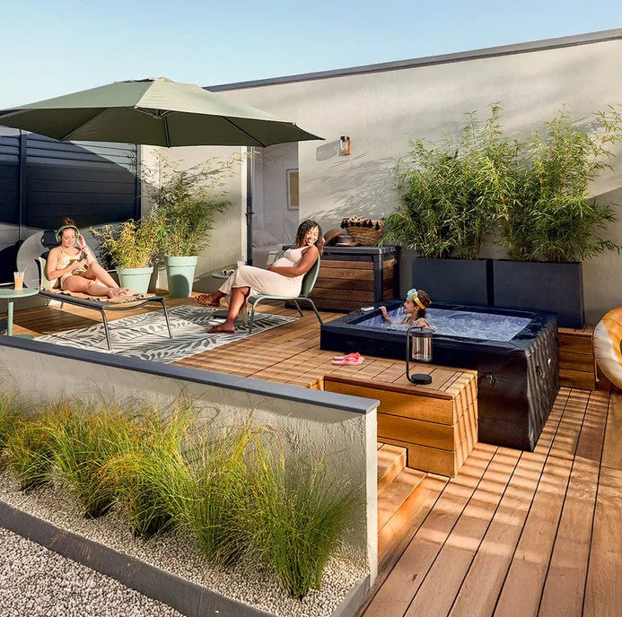 Wave Garda Eco Foam Hot Tub 6-Person Square Spa with Integrated Heater New