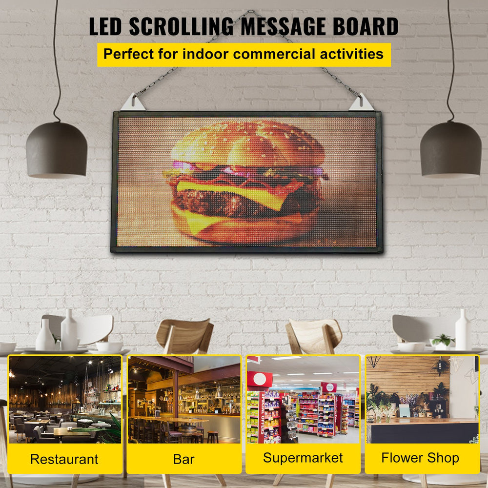 Vevor LED Scrolling Sign 27" x 14" Indoor P5 Full Color Programmable Display WiFi and USB Control New
