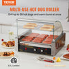 Vevor Hot Dog Roller Machine 11 Rollers 30 Sausage 1650W Dual Temperature Control Glass Cover ETL Certified New