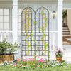 Metal garden trellis set for climbing plants, 86" x 20", sturdy, rustproof design, ideal for outdoor gardens and patios.