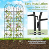 Metal garden trellis set for climbing plants, 86" x 20", rustproof, easy installation, ideal for gardens and patios.