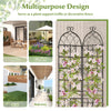 Metal garden trellis set for climbing plants, 86" x 20", sturdy, rustproof design for patios, gardens, and balconies.