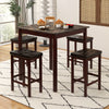 Costway Bar Table Set 5 Piece Counter-Height Dining Table and 4 Stools New