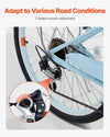 Vevor Beach Cruiser Bike 24" 7-Speed with Basket Light Blue New