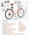 Vevor Cruiser Bike 26" High-Carbon Frame 7-Speed with Basket and Comfort Saddle New