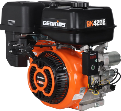 Genkins GK420E Gas Engine 16HP 420cc 4-Stroke with Electric Start Horizontal Shaft New