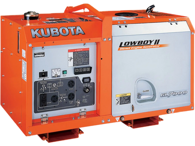 Kubota GL7000 Generator 7kW Diesel Liquid Cooled Single Phase 120/240V CARB New