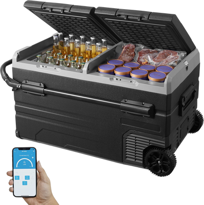 Vevor Car Refrigerator Freezer 121.4 Qt Portable Dual Zone -4°F to 68°F Temperature Adjustment New