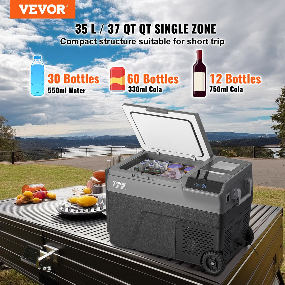 Vevor Car Refrigerator and Freezer 37 Qt Portable Single Zone with 13.2 Lbs Capacity Ice Maker New