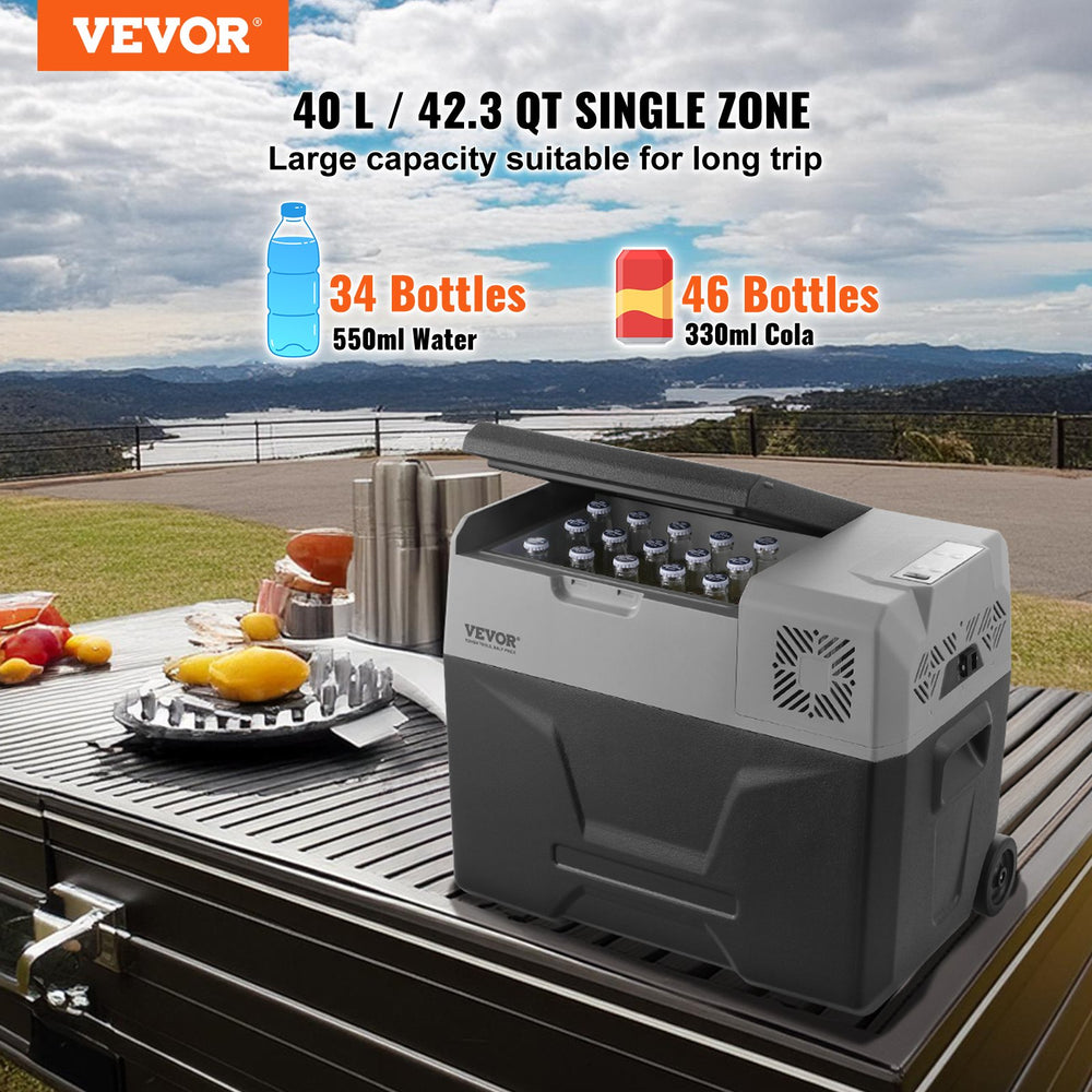 Vevor Car Refrigerator and Freezer 42.3 Qt Portable Single Zone Bluetooth Control New