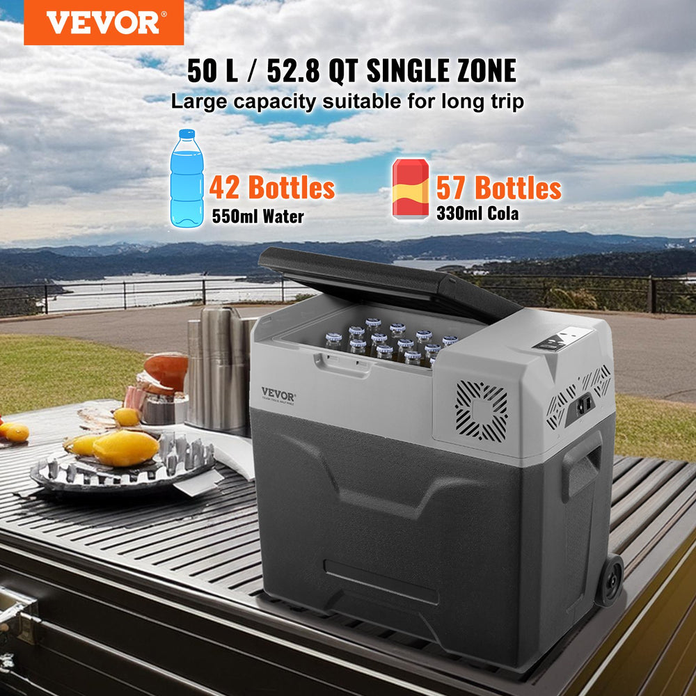 Vevor Car Refrigerator and Freezer 52.8 Qt Portable Single Zone Bluetooth Control New