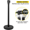 Vevor Crowd Control Stanchion Set 8 PCS Concrete and Metal Base 6.6' Black Retractable Belt New