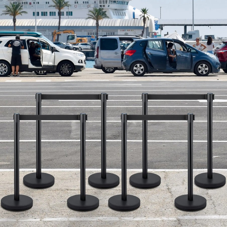 Vevor Crowd Control Stanchions 8-Pack with Retractable Belts Stainless Steel Posts New