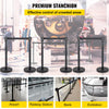 Vevor Crowd Control Stanchion Set 6 PCS Concrete and Metal Base 6.6' Black Retractable Belt New