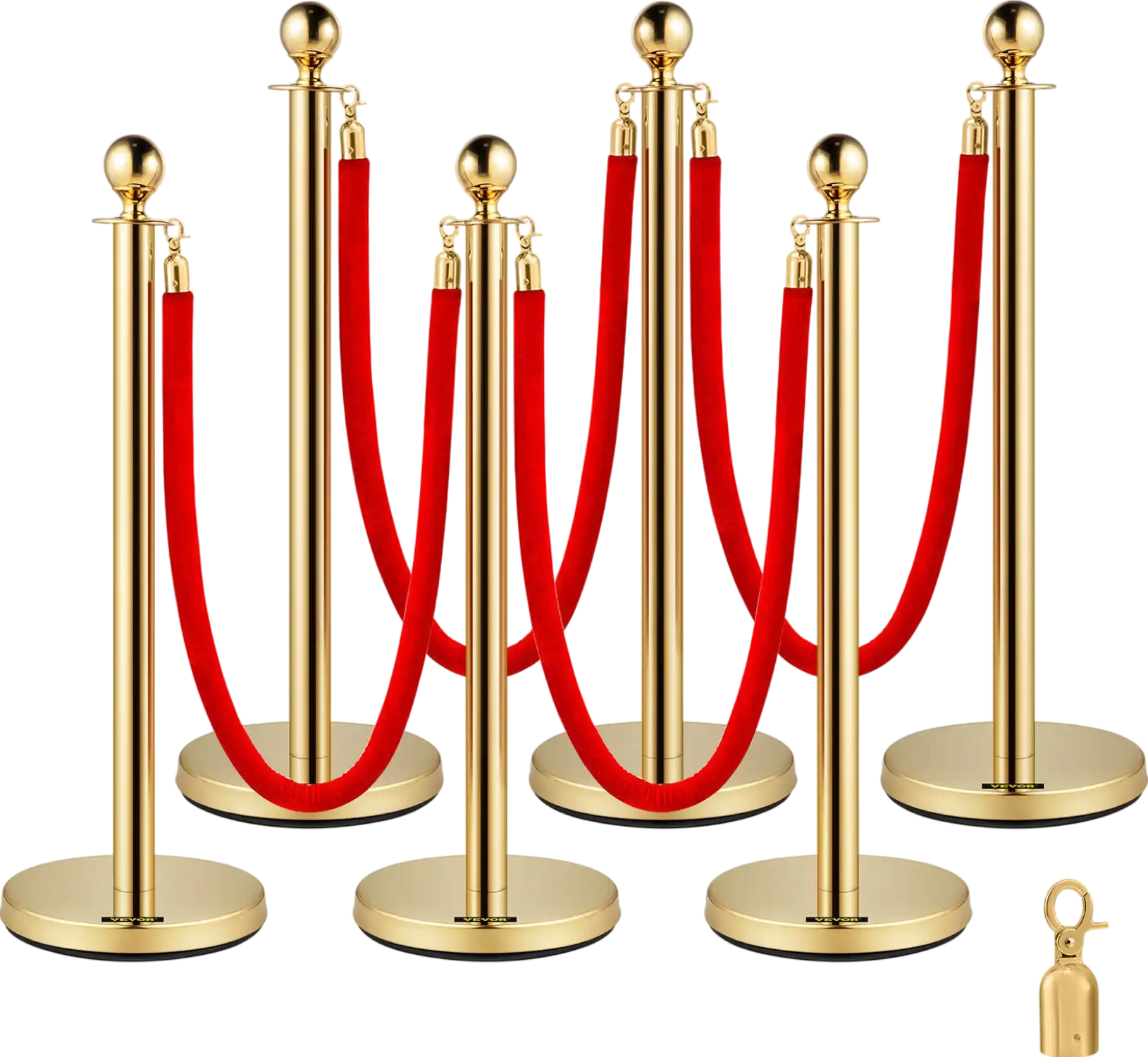 Vevor Stanchions 6 Pcs Gold Stainless Steel Posts 37.4