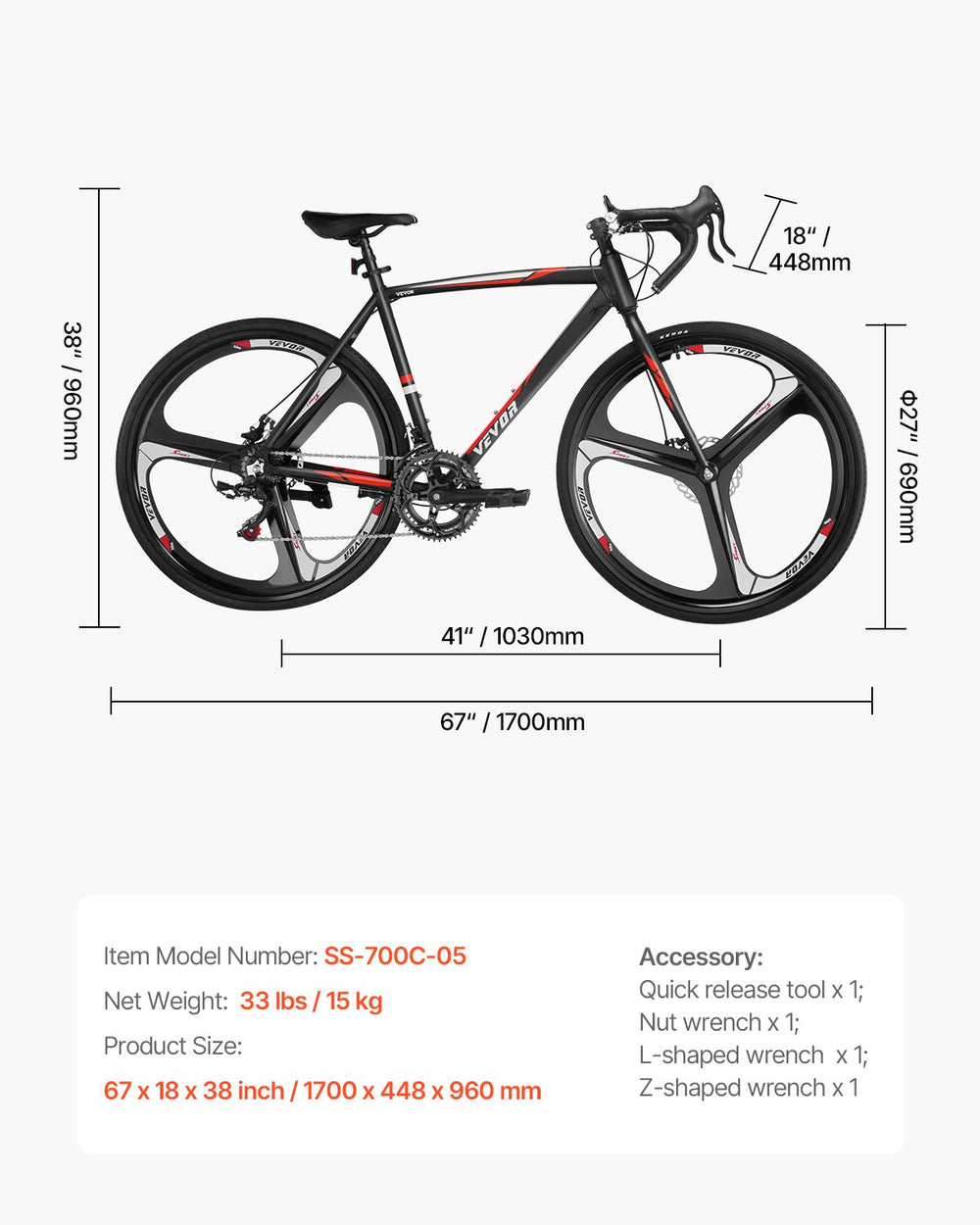 Vevor Road Bike 700C Aluminum Alloy Frame Shimano 14 Speed Disc Brake Racing Bicycle New