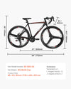 Vevor Road Bike 700C Carbon Steel Frame Shimano 21 Speed Disc Brake Racing Bicycle New