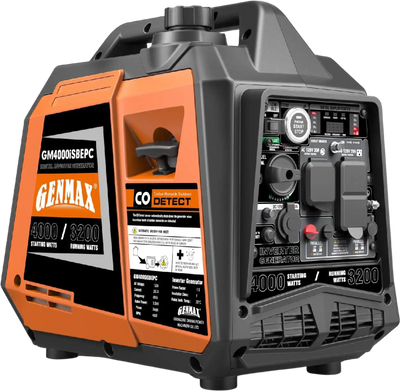 GENMAX GM4000iSBEPC 3200W/4000W 26.7 Amp Electric Start Gas Inverter Generator Parallel Ready with CO Detect New