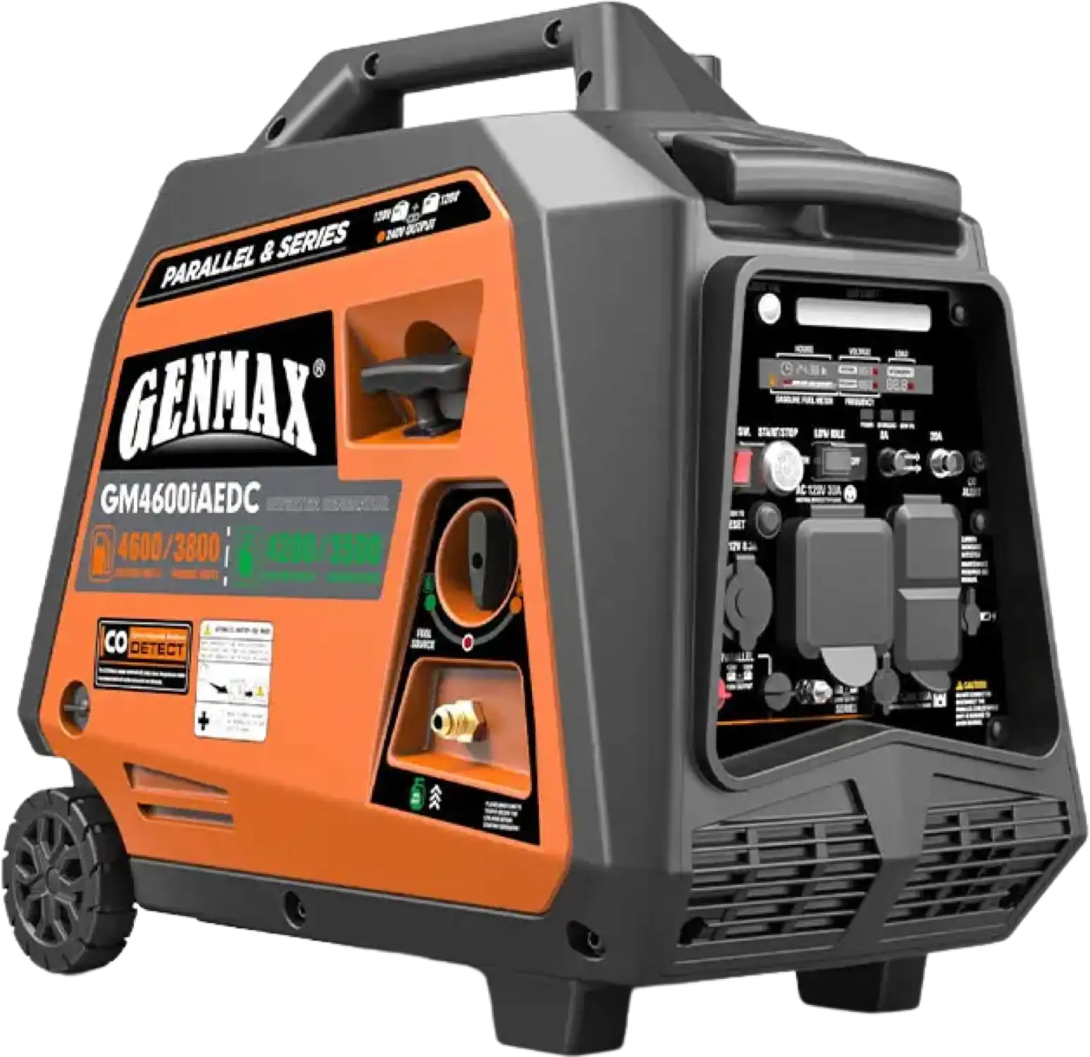 GENMAX GM4600iAEDC 3800W/4600W Generator Dual Fuel Inverter CO Alert Remote Start New