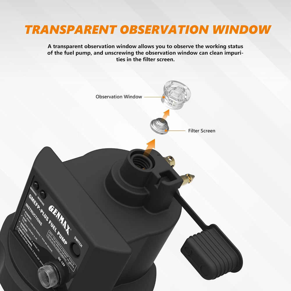 GENMAX GMEFP Plus Electric Fuel Pump 12V DC Auto Non-Stop Operation New