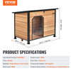 Vevor Dog House Outdoor Insulated with Elevated Floor 180 lbs. Capacity Medium to Large Dogs Open Roof Iron Frame New