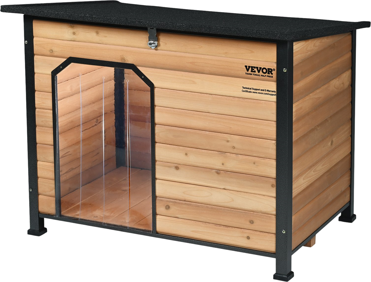 Vevor Dog House Outdoor Insulated with Elevated Floor 180 lbs. Capacity Medium to Large Dogs Open Roof Iron Frame New