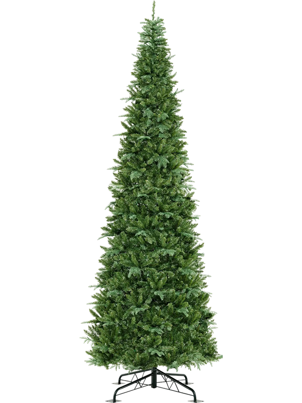 12 Feet Tall Prelit Hinged Artificial Christmas Tree with 2517 PVC PE Branch Tips