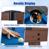 Close-up of the 48-inch pool table's safety corner, cotton rope pocket, and thick MDF board for stability and.