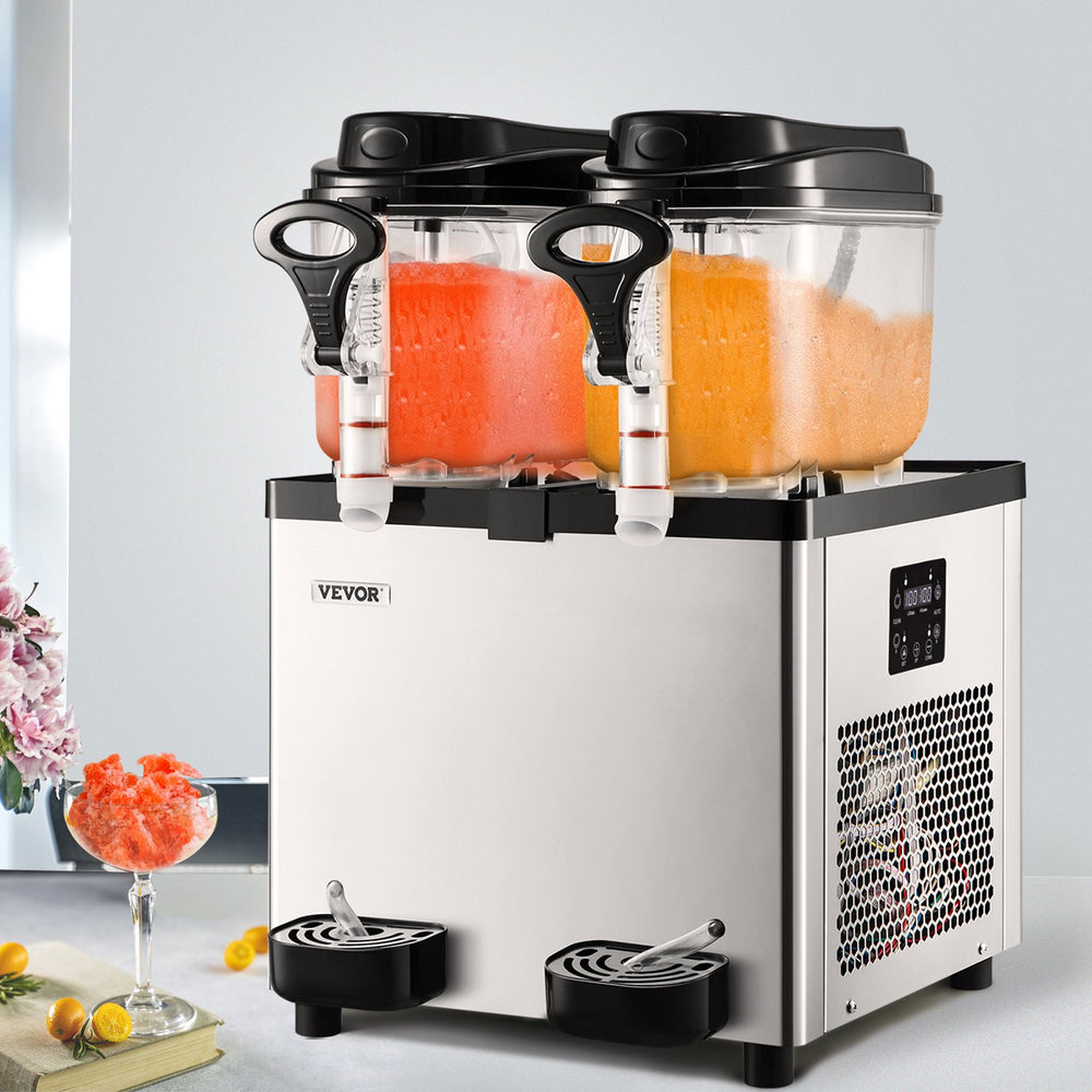 Vevor Slushy Machine 3.2 Gal 700W Dual Tank Stainless Steel Frozen Drink Maker for Commercial Use New