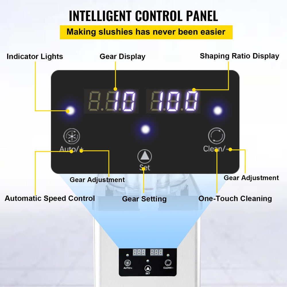 Vevor Slushy Machine 1.6 Gal 300W Single Tank Stainless Steel Frozen Drink Maker for Commercial Use New