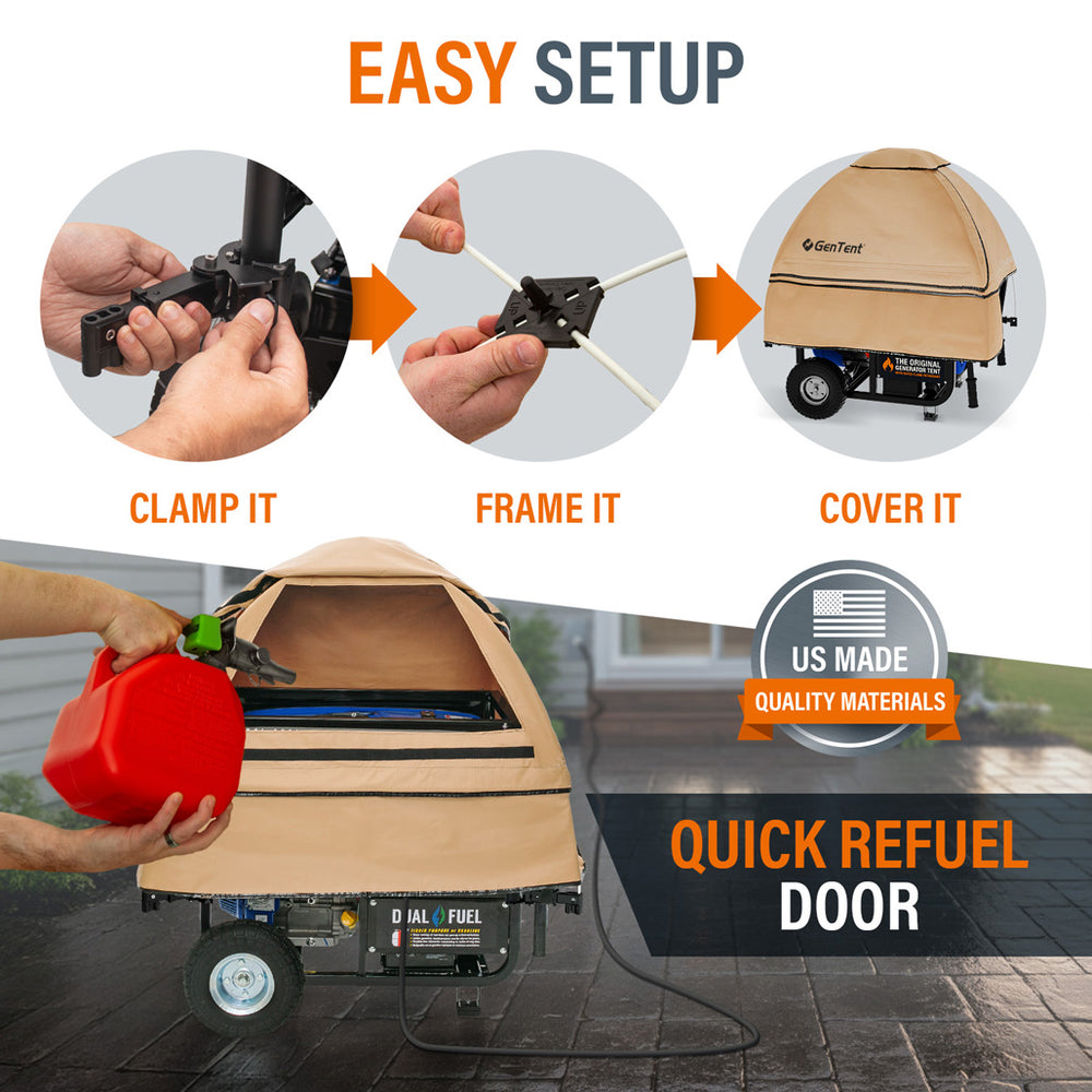 GenTent Universal Clamp Kit for Open Frame Generators Weatherproof Running Tent Cover New